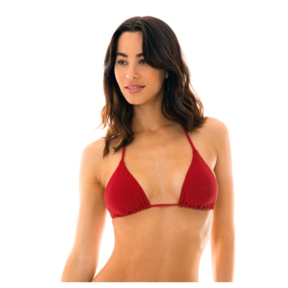 Tortuga Bikini Triangle Deep Red Bikini Top Made in USA - Picture 1 of 4